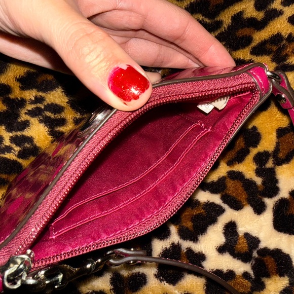 Coach Pink Patent Leather Wristlet - Picture 3 of 4